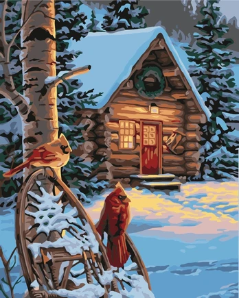 Tapybos Pagal Skaičius Rinkinys - Forester's Hut 40x50 cm A046