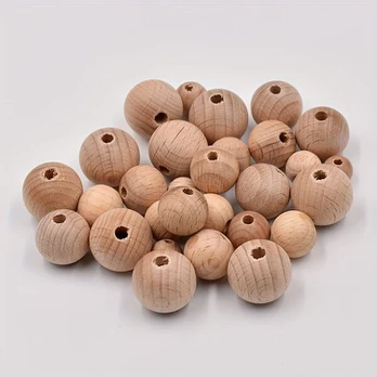 Mediniai karoliukai, 12mm 35pcs