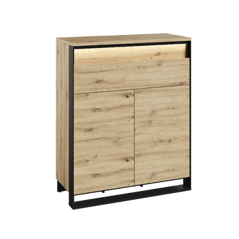 Komoda QUANT WARDROBE QG2DAC, ąžuolas-artisan/juoda