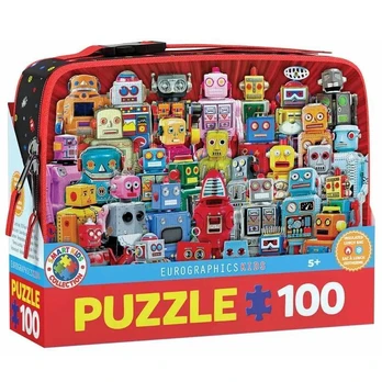 Pietų dėžutė + dėlionė „Robotai“ (100 d.)
