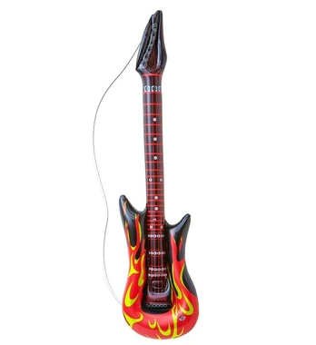 Pripučiama elektrinė gitara su liepsnomis, 95 cm