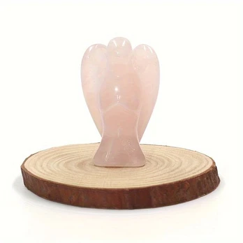 Kišeninis angelas, 3.81 cm, Rožinis kvarcas
