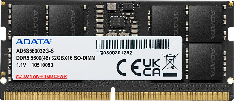 RAM 32 GB ADATA SO-DIMM 5600 (juodas, AD5S560032G-S, Premier Tray)