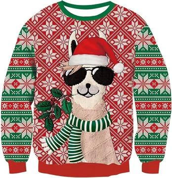 Kalėdinis megztinis unisex, raudonas, M