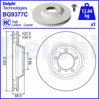 Stabdžių diskas DELPHI BG9377C