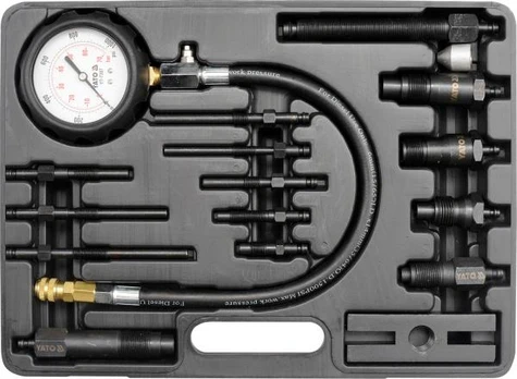YATO DIESEL COMPRESSION PRESSURE GAUGE SET 16 pcs. 7307