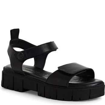 Tamaris moteriškos juodos basutės, Wedge/plat sandal