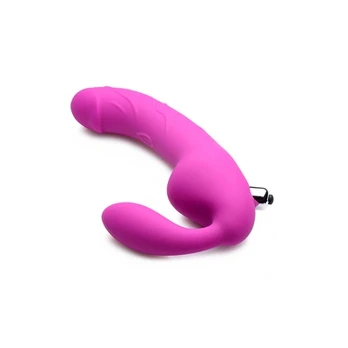 Xr Brands Royal Rider Vibrating Silicone Strapless Intimate System Juodas