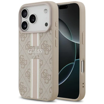 Dėklas Guess 4G Printed Stripes MagSafe do iPhone 17 Pro rožinė