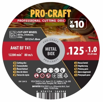 Pjovimo diskų rinkinys „ProCraft CD125x1.0b”