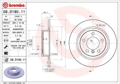 Stabdžių diskas BREMBO 08.D180.11 kaina
