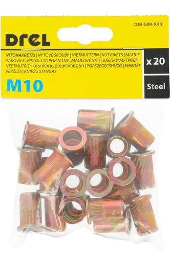 Srieginės plieninės kniedės M10 20vnt.