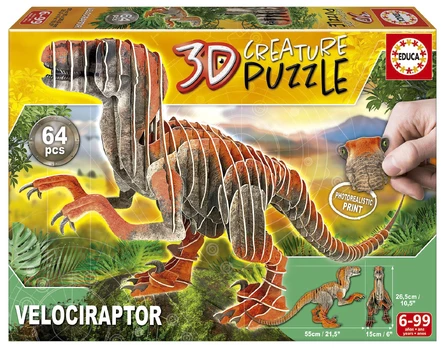 3D dėlionė Educa Velociraptor 19382, 55 cm x 15 cm