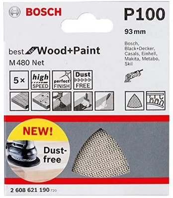 Bosch Šlifavimo tinklelis M 480 93X93mm, G100, 5 vnt.