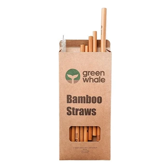 Green Whale bamboo straws 11 pcs.