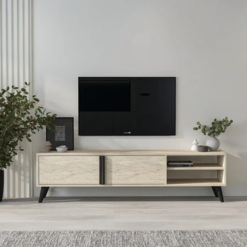 TV staliukas Asir Benoit, 160x35x29.6 cm, rudas