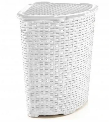 Kampinis skalbinių krepšys, 3 spalvos, didelis 60l, rattan