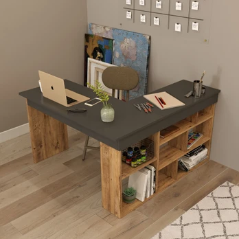 Stalas Kalune Design CT5 AA, juodas/pušies