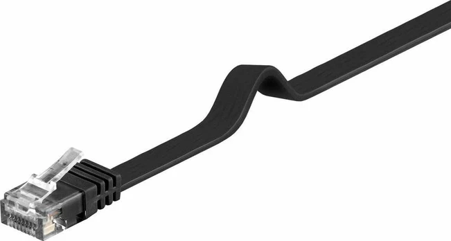 Goobay Kabelis LAN Patchcord CAT 6 U/UTP PŁASKI juoda 15m