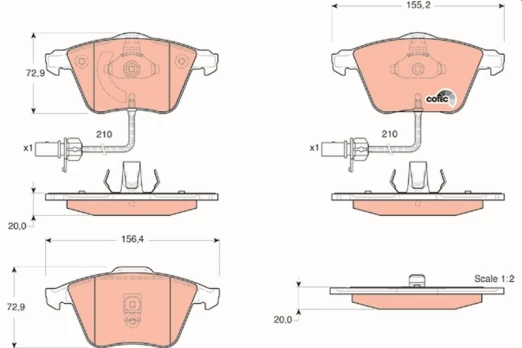 TRW GDB1528 Brake pad set