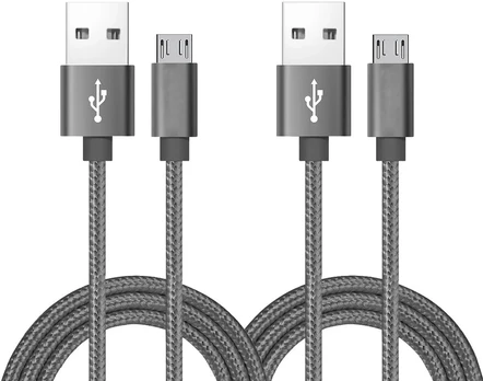 Micro Usb kabelis, 2 vnt., 0.6m, nailono pynė, greitas įkrovimas