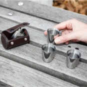 Shot Glasses With Leather Case kaina