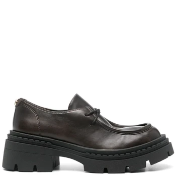 Loaferiai moterims, Ruda, Lace-ups with oval t