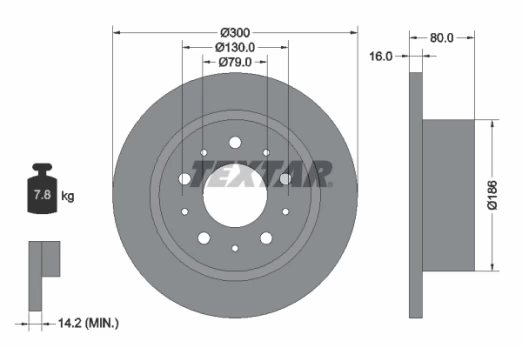 TEXTAR 92157600 Brake Disc