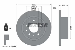 TEXTAR 92157600 Brake Disc kaina