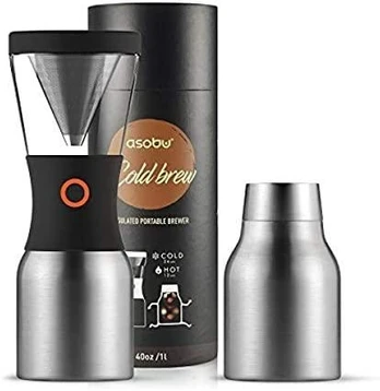 Asobu Cold Brew Coffee Sidabrinis, 1,1 L