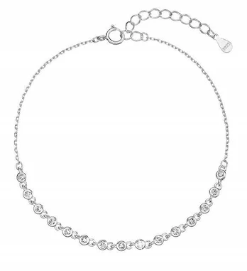 Evolution Group Sparkling sidabrinis bracelet with clear zircons 13031.1