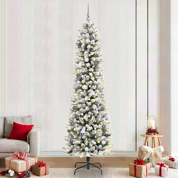 Kalėdų medis with Decorative String Lights Balta 240 cm PVC