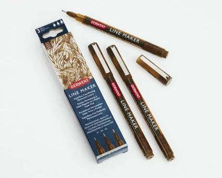 Derwent Line Maker Sepia 3 stk. (0,1 0,3 0,5)