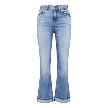 Platėjantys džinsai moterims, Mėlyna, Denim