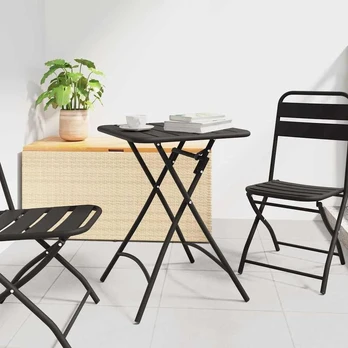 Sulankstomas Sodo Stalas - Antracito - 55x55x73 cm - Plienas