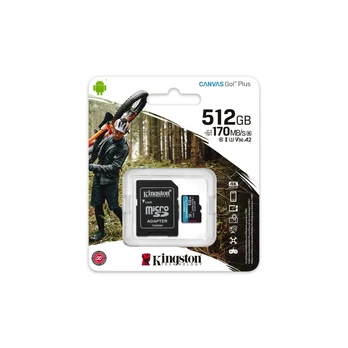 MicroSD Kortelė - Kingston Technology 512GB Canvas Go Plus 170r A2 U3 V30