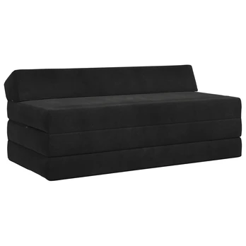 Sofa Sulankstomas Sofos Lova Juoda 120 x 60 x 49 cm Audinys