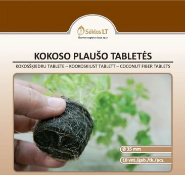 Kokoso plaušo tabletės 35mm 12vnt