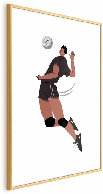 Artgeist Plakatas - Volleyball Player on a Light Background - Illustration