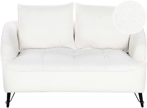Beliani Dvivietė sofa HOBRO, boucle audinys, balta