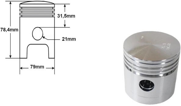 Other PISTON K-750 M-72 79.00mm 4 SHARP DUELLS SET DI