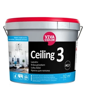 Dažai Vivacolor Ceiling 3, balta, 2.7 l