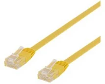 DELTACO U/UTP Cat6 patch cable, flat, 10m, 250MHz, yellow