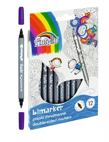 Flomasteriai BIMARKER, Fiorello, dvipusiai, 12 sp.