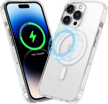 Riff Magsafe ultra thin silicone back case for Apple iPhone 15 Plus Transparent