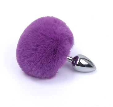 Analinis kaištis su natūraliu lapės kailiu Tail Plug, 15cm