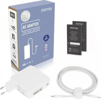 Maitinimo šaltinis sieciowy Mitsu 61W USB-C, USBC, 5-20.3V, 3A (baltas) do notebooka