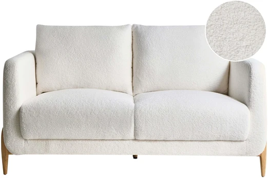 Beliani 2 vietų sofa GIMO Boucle balta