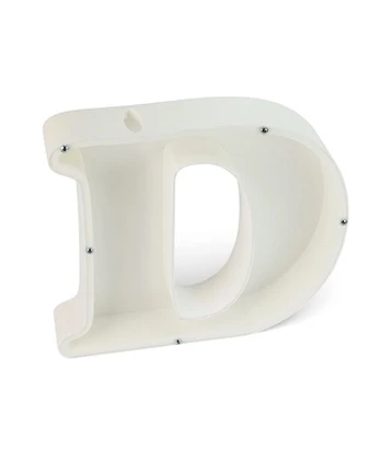 3D Taupyklė Raidė D, 1 vnt, balta