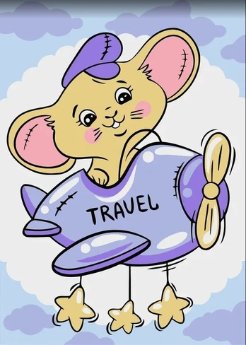 Paint by numbers kit Pilot Mouse 13x16 cm MINI159